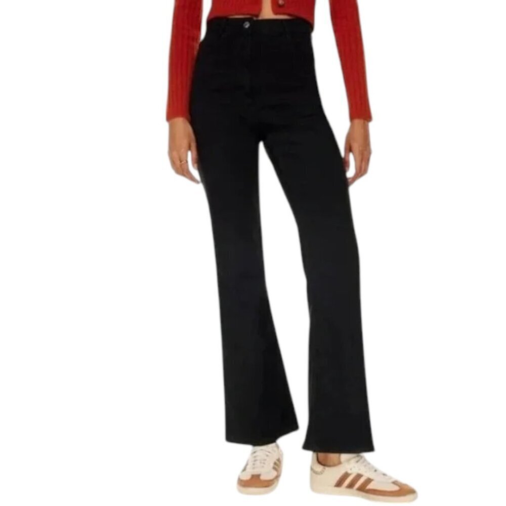 Aritzia Wilfred Free TwoStep Black Denim Flare Jeans